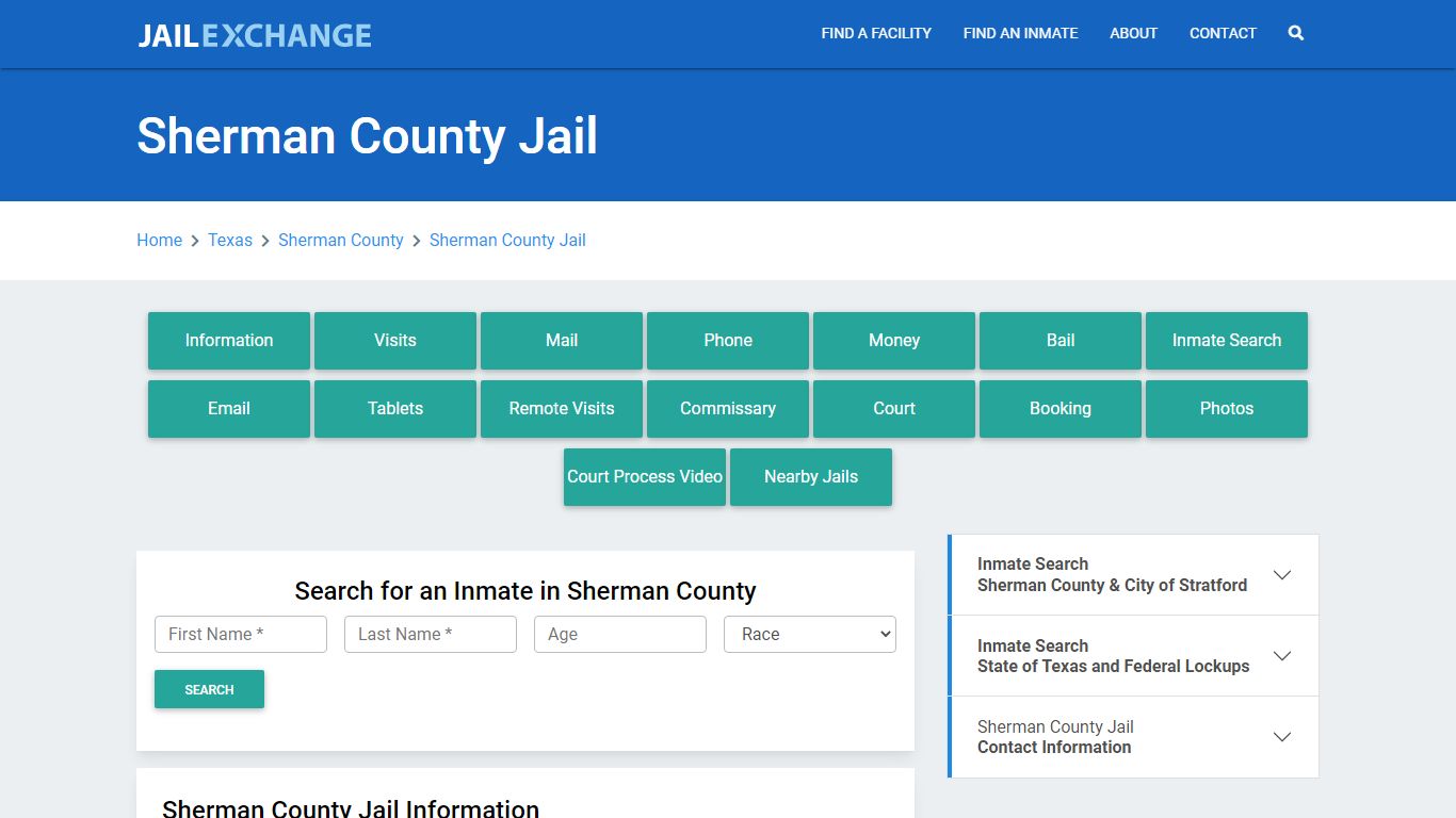 Sherman County Jail Roster Lookup, TX, Inmate Search